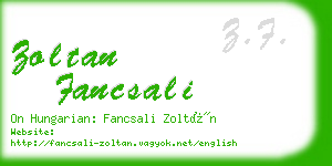 zoltan fancsali business card